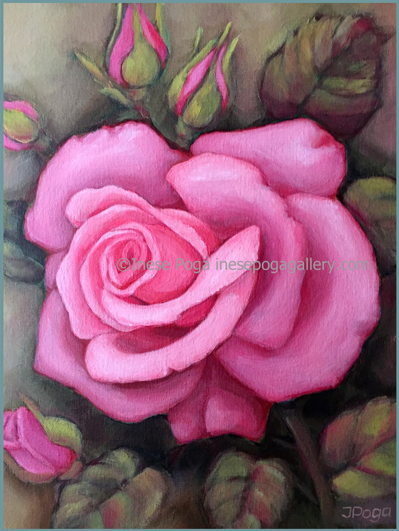 Simple Pink Rose Painting