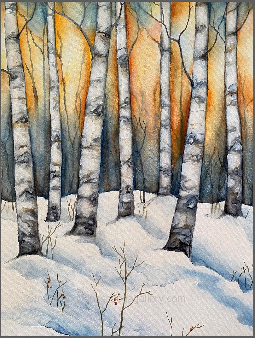 A simple method to paint snowy trees without white gouache or masking  fluid. Link to the process in the comments if you are interested 🥰 : r/ Watercolor