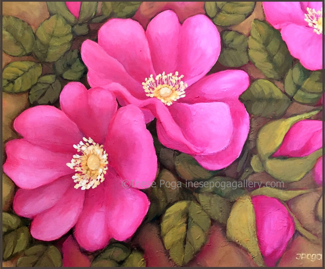 Winter Rose in Glass 2024 Acrylic Painting